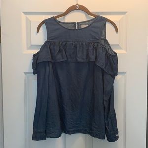 Loft brand cold shoulder long sleeve blouse